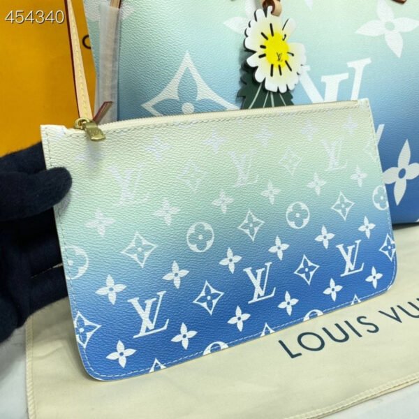 Louis Vuitton Neverfull MM Bag 32cm Monogram Canvas Spring/Summer Collection M57688 Blue - Image 6