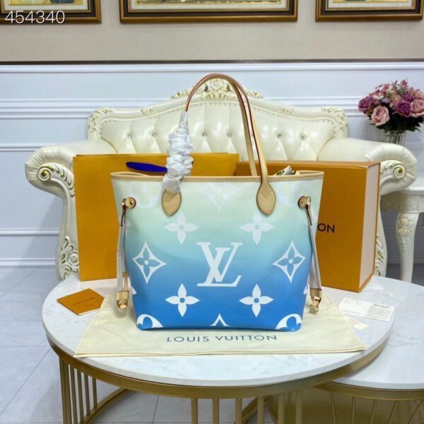 Louis Vuitton Neverfull MM Bag 32cm Monogram Canvas Spring/Summer Collection M57688 Blue - Image 2