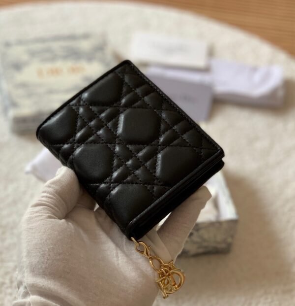 Mini Lady Dior Black Wallet 11cm - Image 6