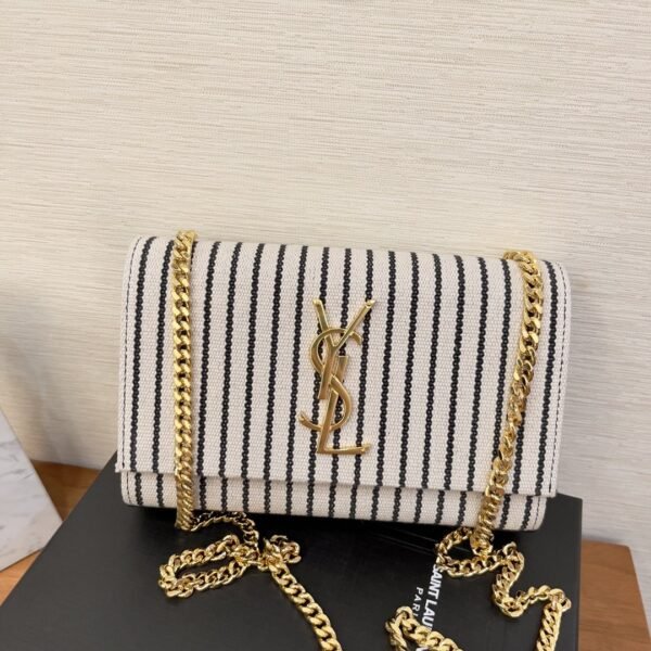 Saint Laurent Kate Small Chain Bag In Canvas For Women 20cm YSL 469390FAACG9583