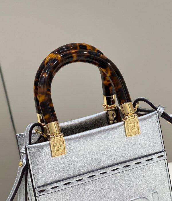 Fendi Mini Sunshine Shopper 18cm Silver - Image 2