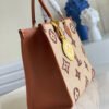 Louis Vuitton OnTheGo MM Bag 35cm Raffia/Cowhide Leather Spring/Summer Collection M57707 Tan - Image 4