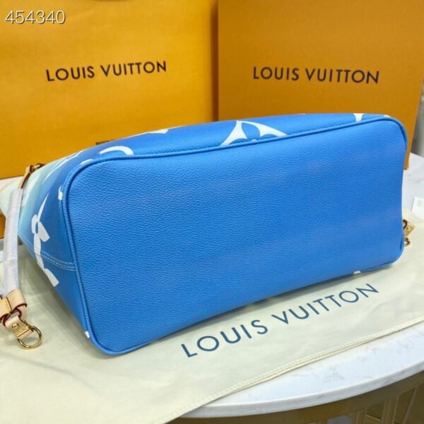 Louis Vuitton Neverfull MM Bag 32cm Monogram Canvas Spring/Summer Collection M57688 Blue - Image 3