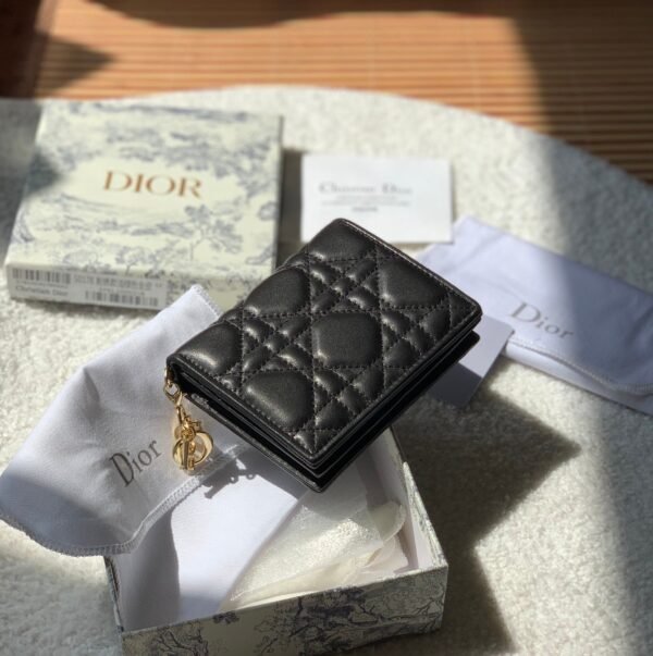 Mini Lady Dior Black Wallet 11cm - Image 3