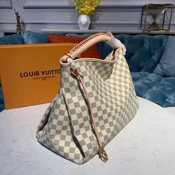 Louis Vuitton Artsy MM Bag 42cm Damier Azur Canvas Spring/Summer Collection N41174, Beige - Image 3