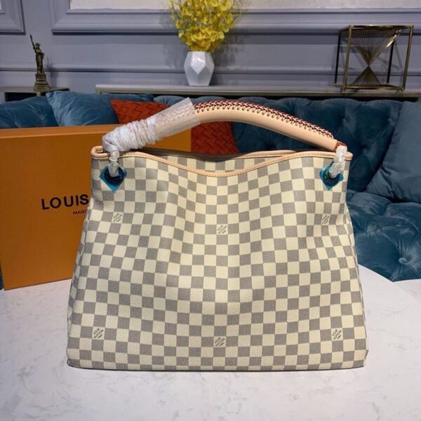 Louis Vuitton Artsy MM Bag 42cm Damier Azur Canvas Spring/Summer Collection N41174, Beige - Image 4