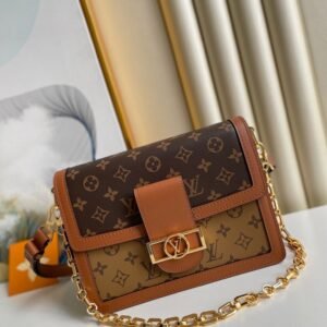 Louis Vuitton Dauphine MM Monogram And Monogram Reverse Canvas By Nicolas Ghesquière For The Cruise Collection, Women’s Handbags, Shoulder Bags 25cm LV M45958