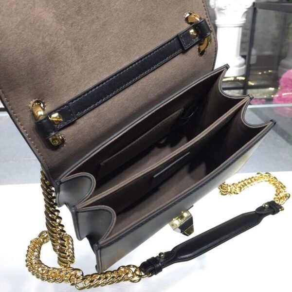 Fendi FF Logo Kan I Bag 20cm Calfskin Leather Spring/Summer Collection Black - Image 8