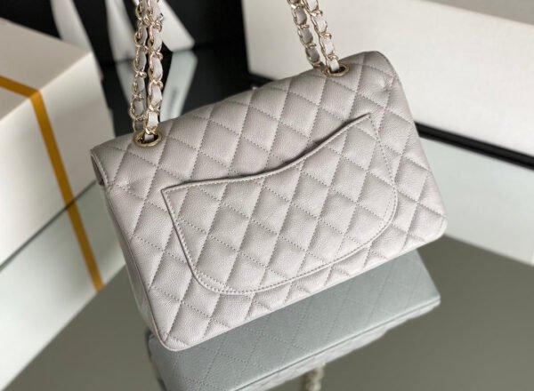 Chanel Classic Flapbag Gold Hardware 26cm Grey - Image 6