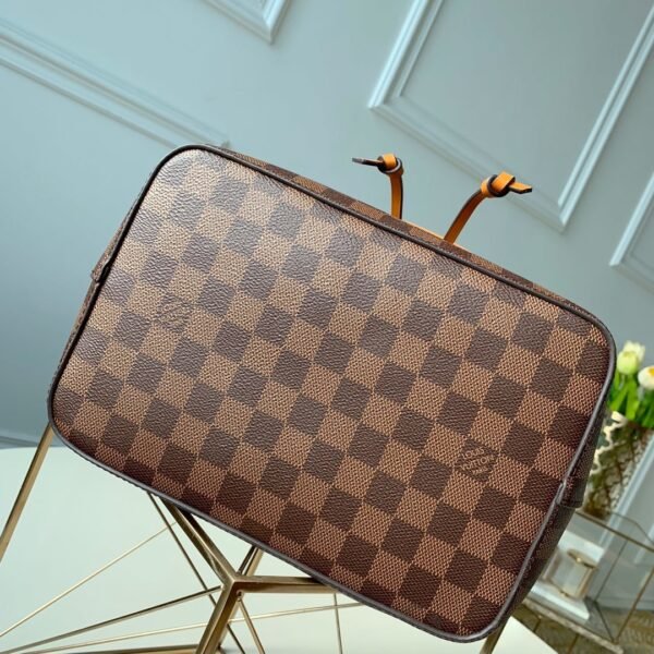 Louis Vuitton NeoNoe Bucket Bag MM Damier Azur Canvas Spring/Summer Collection N50042 Orange - Image 9