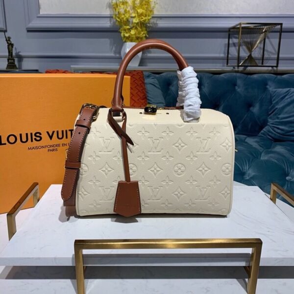 Louis Vuitton Speedy Bandouliere Bag 25cm Monogram Empreinte Leather Spring/Summer Collection M44736, Cr?me Caramel