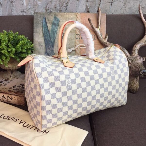 Louis Vuitton Speedy Bag 35cm Damier Azur Canvas Spring/Summer Collection N41369, White - Image 2