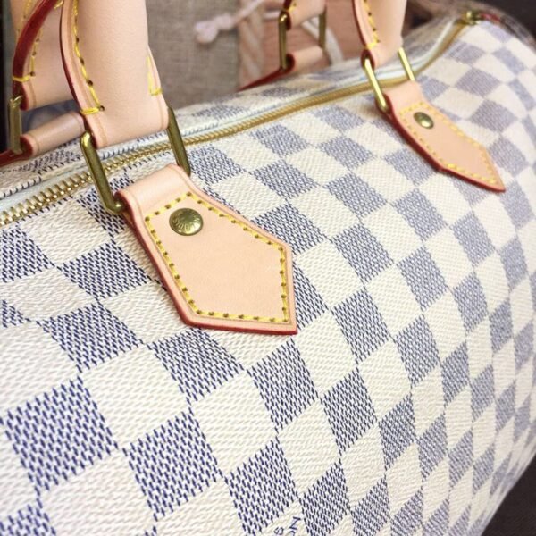 Louis Vuitton Speedy Bag 35cm Damier Azur Canvas Spring/Summer Collection N41369, White - Image 10