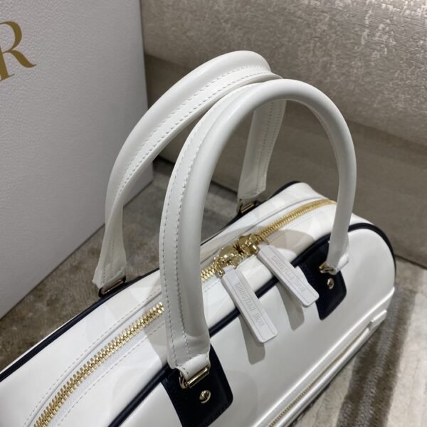 Christian Dior Medium Vibe Zip Bowling Bag 34cm White - Image 2