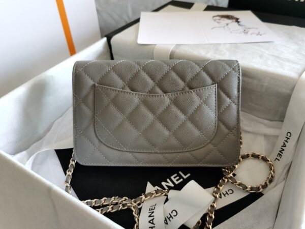 Chanel Mini Flapbag 19cm Grey - Image 6