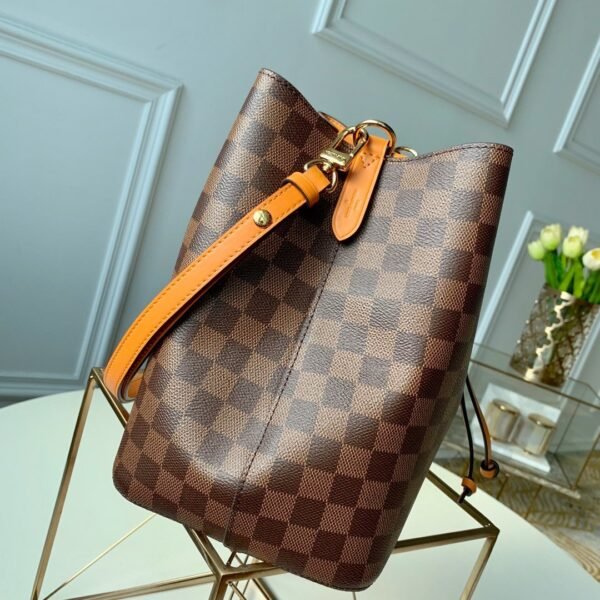 Louis Vuitton NeoNoe Bucket Bag MM Damier Azur Canvas Spring/Summer Collection N50042 Orange - Image 8