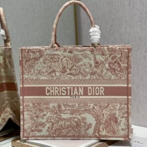 Christina Dior Book Tote Bag 41cm Light Red