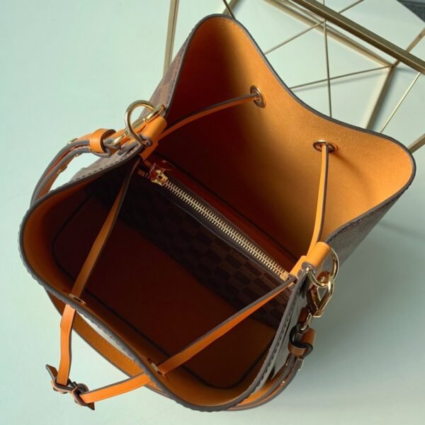 Louis Vuitton NeoNoe Bucket Bag MM Damier Azur Canvas Spring/Summer Collection N50042 Orange - Image 7