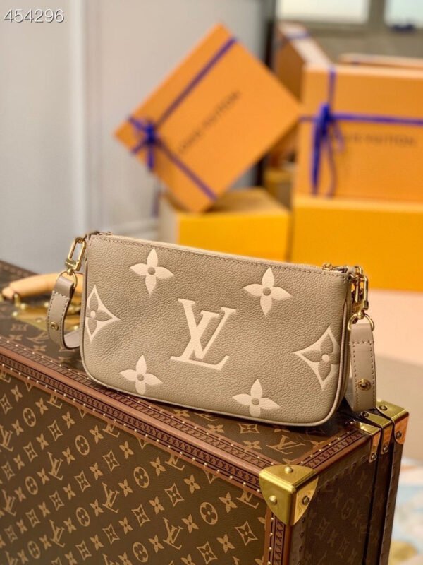 Louis Vuitton Multi Pochette Accessoires Bag 24cm Bi-Color Monogram Empreinte Spring/Summer Collection M45777 Galet - Image 5