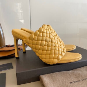 Bottega Veneta Curve Mules 9.5cm Heel Lambskin Leather Spring/Summer 2020 Collection, Saffron