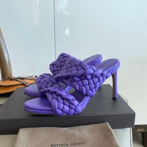 Bottega Veneta Curve Sandals 9.5cm Heel Lambskin Leather Spring/Summer 2020 Collection, Purple