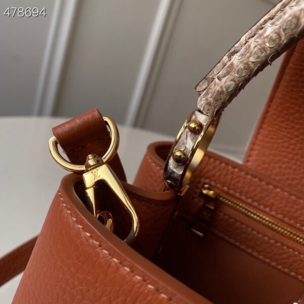 Louis Vuitton Woven Capucines Python Handle Bag 31cm Taurillon Leather Spring/Summer 2021 Collection N98388 Cognac - Image 5