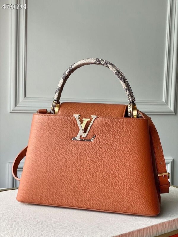 Louis Vuitton Woven Capucines Python Handle Bag 31cm Taurillon Leather Spring/Summer 2021 Collection N98388 Cognac