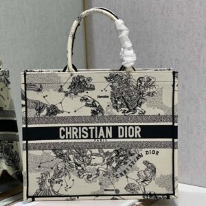 Christina Dior Book Tote Bag 41 cm Black/Beige