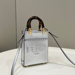 Fendi Mini Sunshine Shopper 18cm Silver