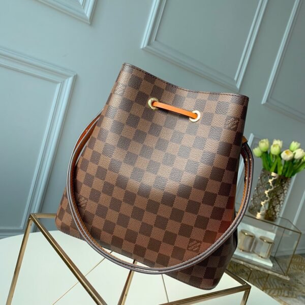 Louis Vuitton NeoNoe Bucket Bag MM Damier Azur Canvas Spring/Summer Collection N50042 Orange - Image 4