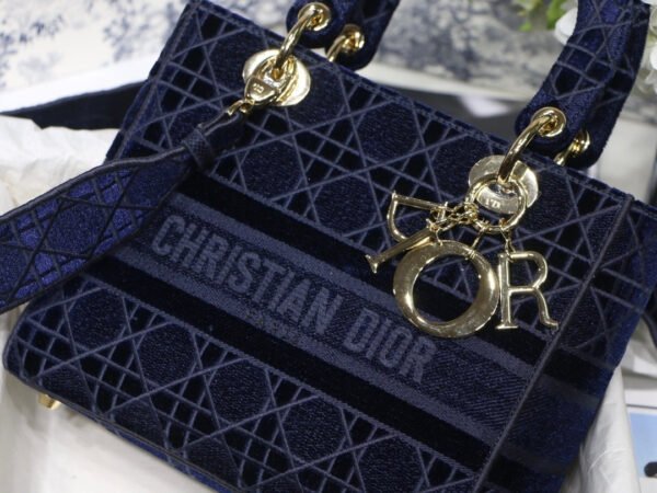 Christian Dior Blue Handle Bag 24cm - Image 9