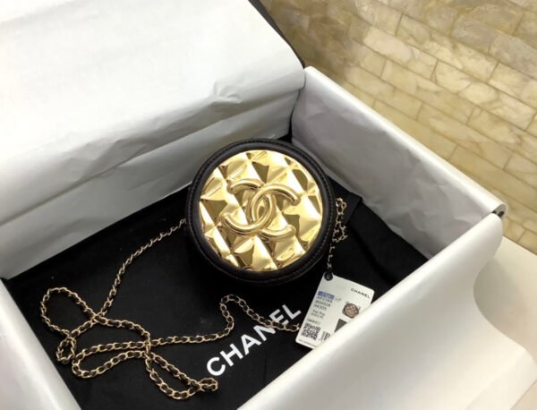 Chanel Round Sling Bag 12cm Gold Toned