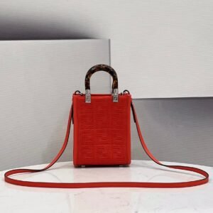 Fendi Mini Sunshine Shopper 18cm Red