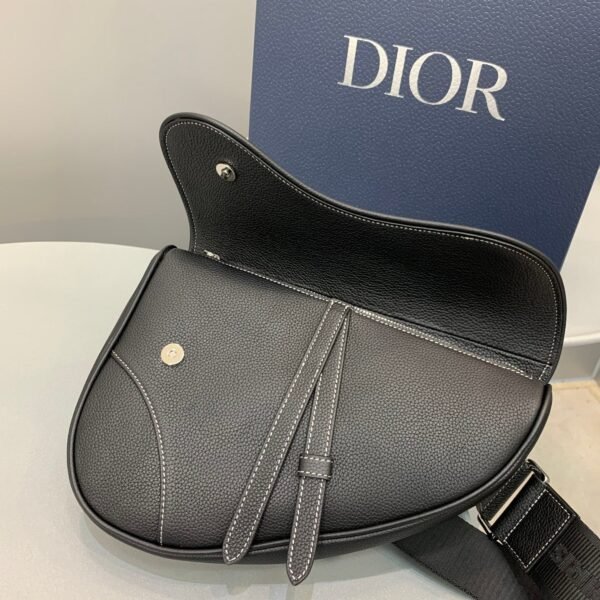 Christian Dior Saddle Bag Black Ultramatte Calfskin 29 cm - Image 9