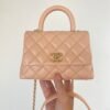 Chanel Flap Bag With Top Handle 19cm Light Brown