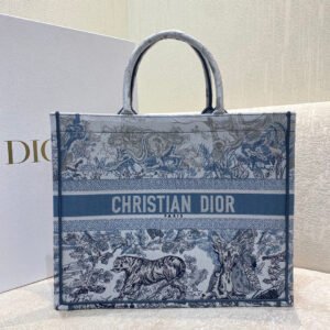 Christina Dior Book Tote Bag 42cm Blue