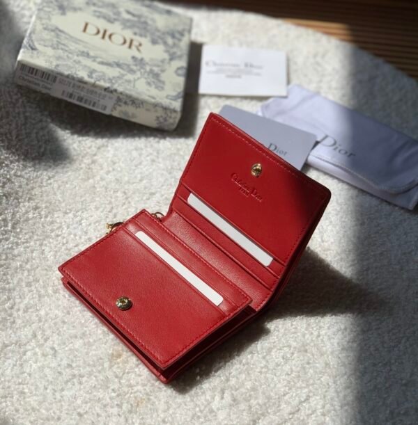 Mini Lady Dior Red Wallet 11cm - Image 8