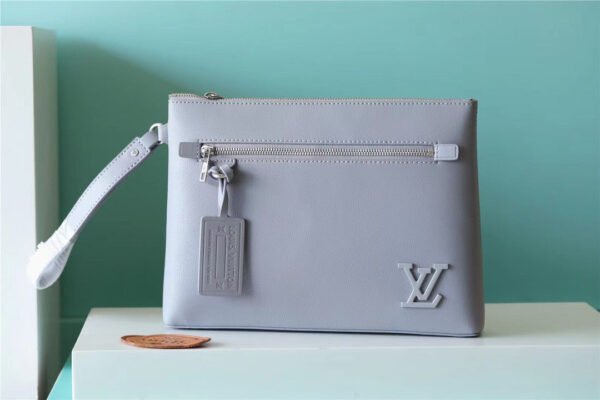 Louis Vuitton Pochette Ipad Grey Aerogram For Men, Men’s Wallet 30cm LV M81029