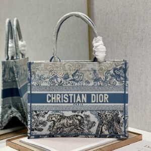 Christina Dior Medium Book Tote Bag 36cm Blue