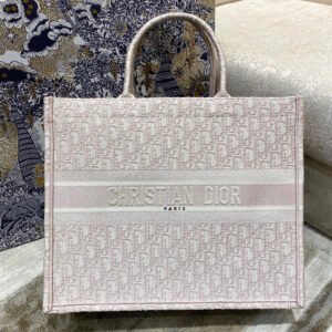 Christina Dior Book Tote Bag 42cm Light Pink