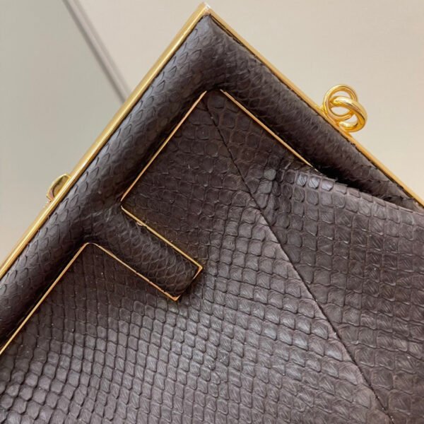 Fendi First Small Python Bag 26cm Brown - Image 6