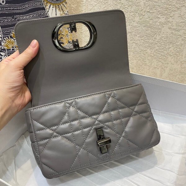 Christian Dior Mini Caro Bag 20cm Dark Grey - Image 9