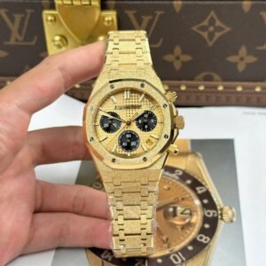 Audemars Piguet Watch Royal Oak Chronograph Frosted Gold 26240 Yellow Dial 41mm
