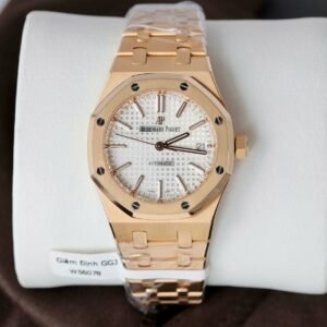 Audemars Piguet White Dial Watch 18K Gold Wrapped 37mm