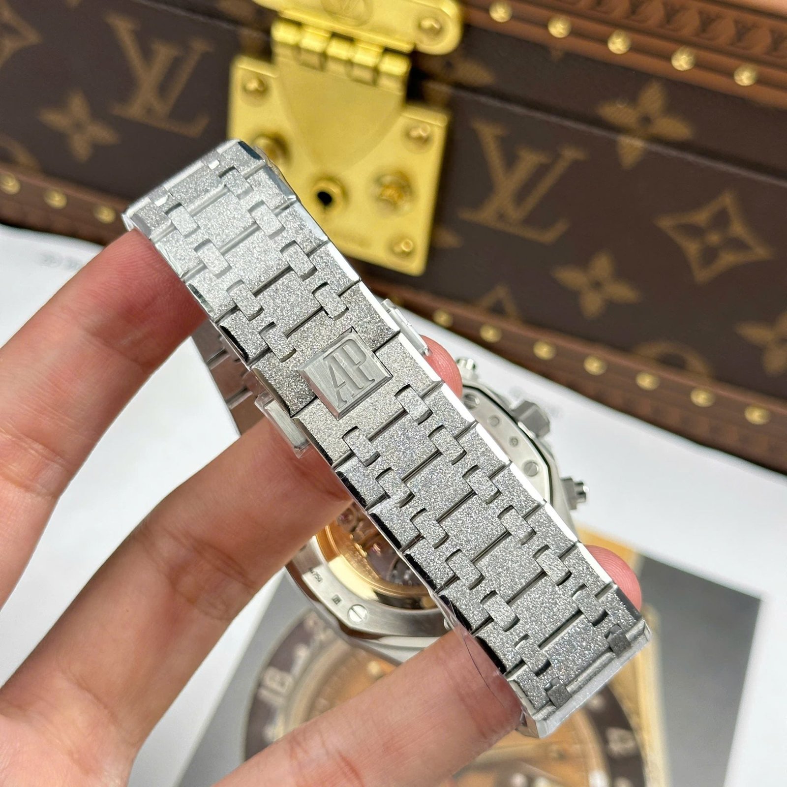 Audemars Piguet Watch Royal Oak Chronograph Frosted Gold 26240 Gray Dial 41mm - Image 14