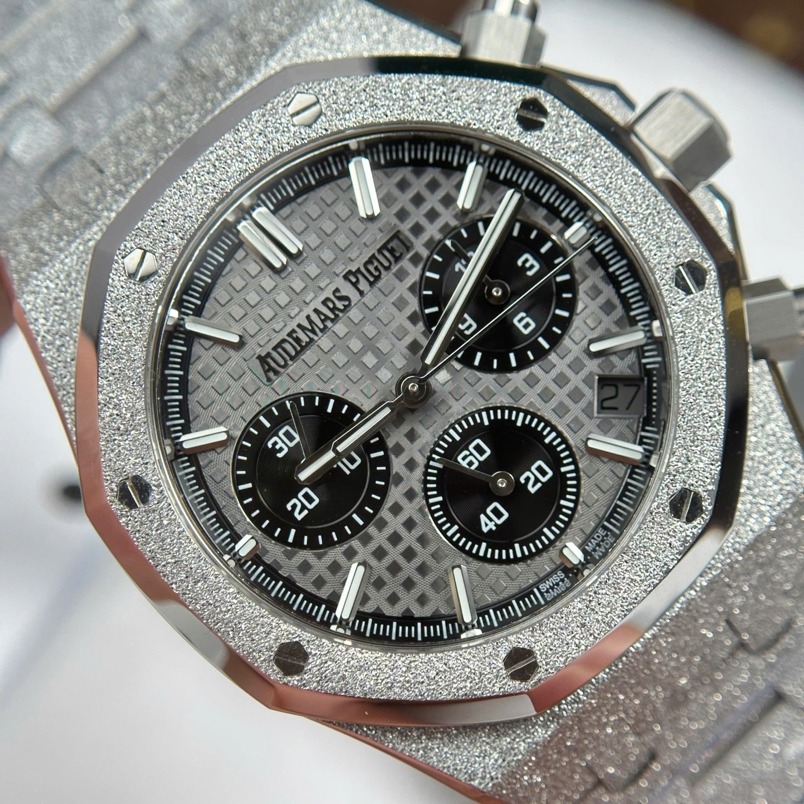Audemars Piguet Watch Royal Oak Chronograph Frosted Gold 26240 Gray Dial 41mm - Image 4