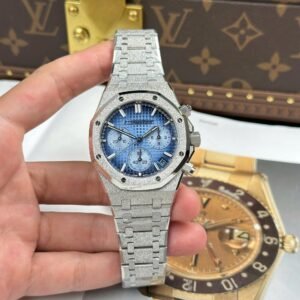 Audemars Piguet Watch Royal Oak Chronograph Frosted Gold 26240 Blue Dial 41mm