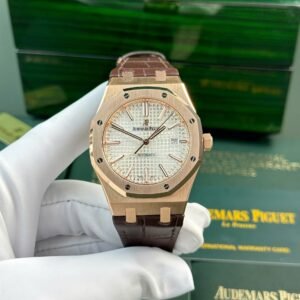 Audemars Piguet Royal Oak 15400 Rose Gold Watch White Dial 41mm