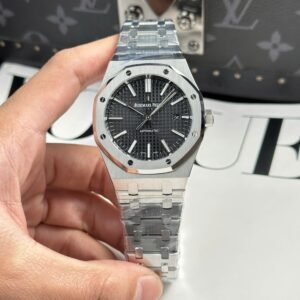 Audemars Piguet Royal Oak 15400ST Watch Black Dial Metal Wire 41mm