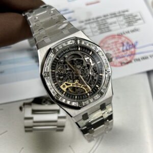 Audemars Piguet Royal Oak 15412BC Skeleton Moissanite Watch 41mm